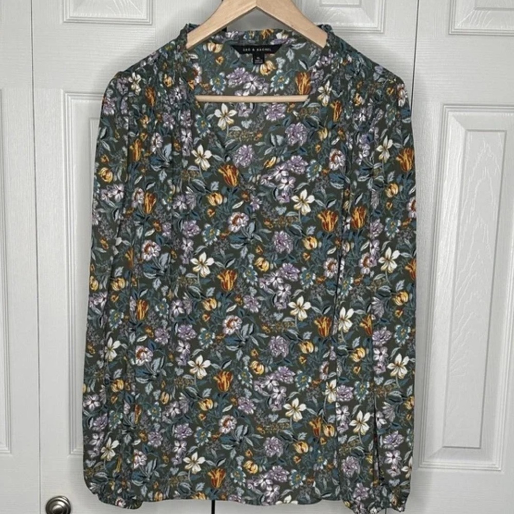Green Floral Long-Sleeve Shirt